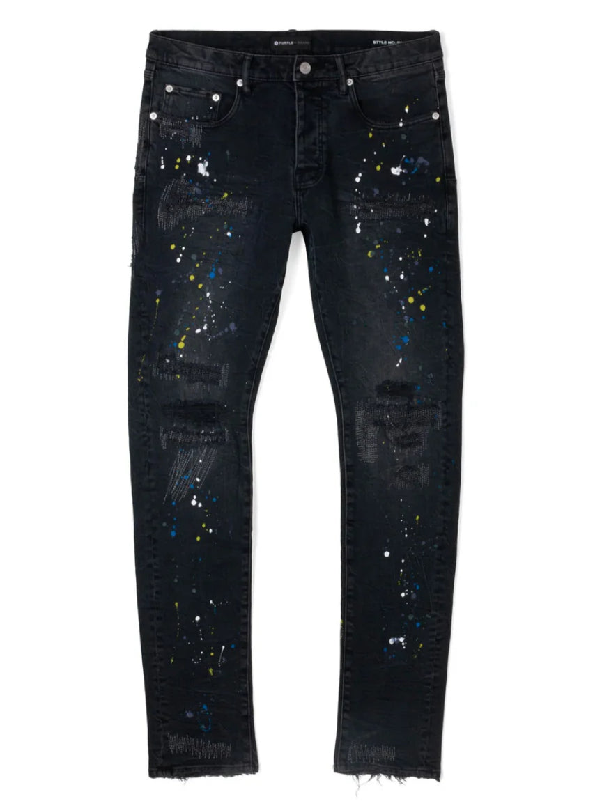 Purple Jeans "Paint Splatter" (Black)